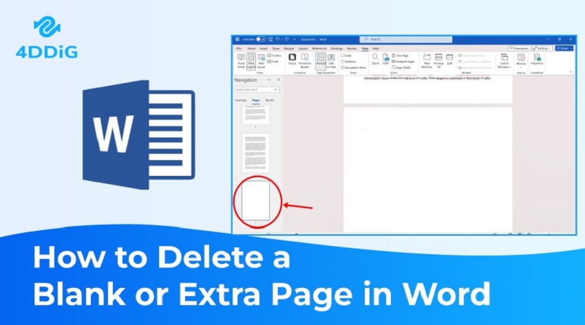 how to delete a page in word