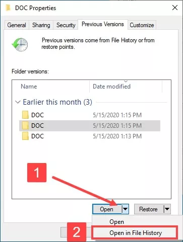 open in bestandsgeschiedenis