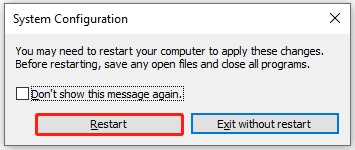press the restart button