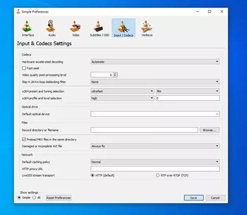 fix corrupted video using vlc avi repair feature