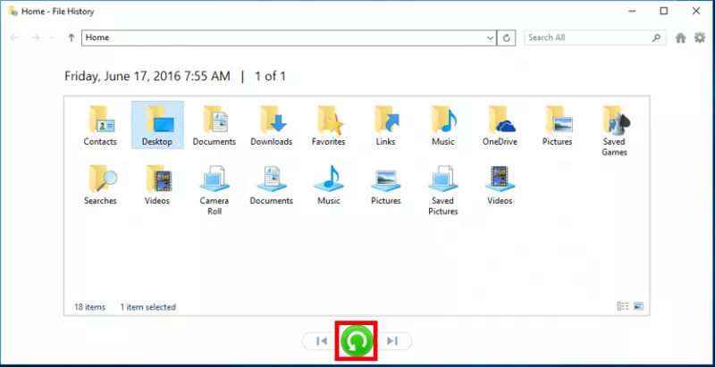 restore file with file history