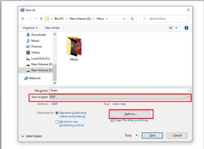 Word-Dokument als PDF-Datei speichern