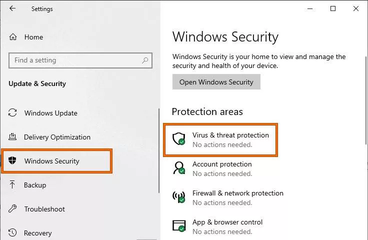 Viren- und Bedrohungsschutz