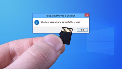 sd card formatter format failed