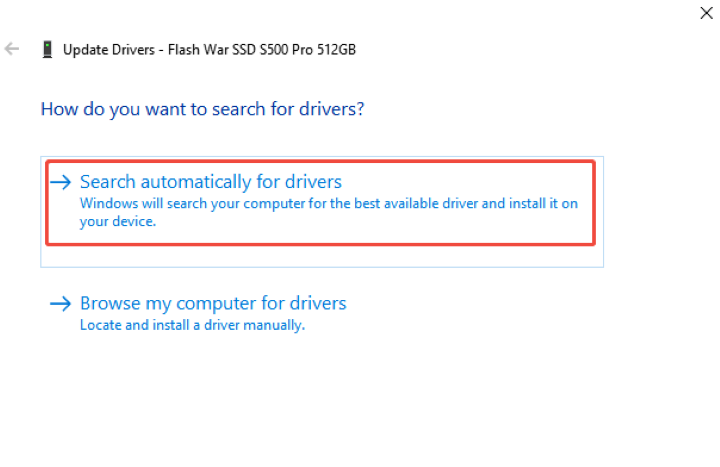 search automatically for drivers