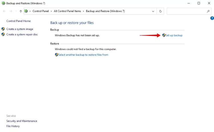 set up backup
