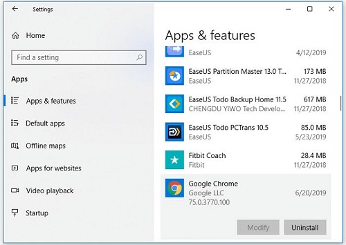 Uninstall faulty programs