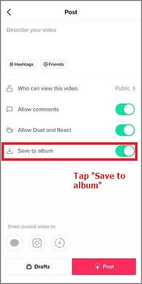 Tap Save To Album