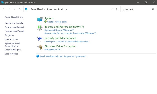 a place to select system