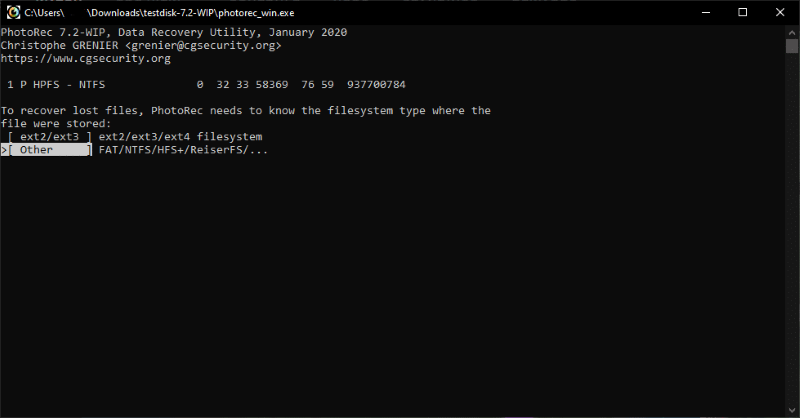 choose others from photorec