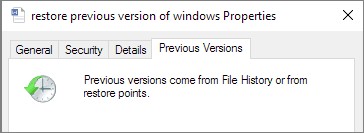 choose the restore button