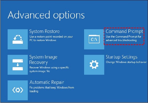 Command Prompt while Partition Recovery