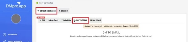 dm an E-Mail