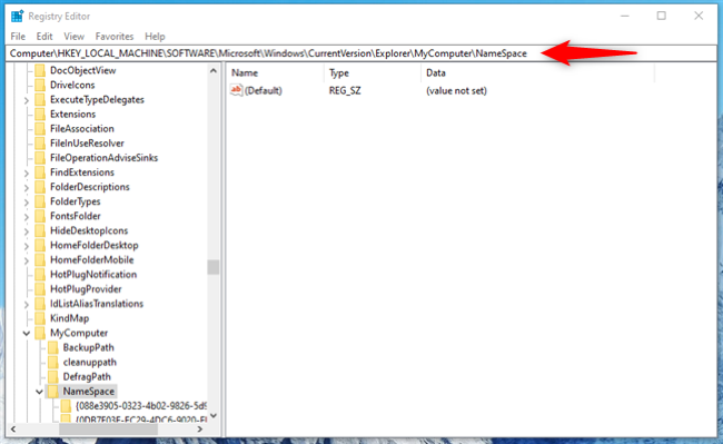 enter the prompt in registry editor