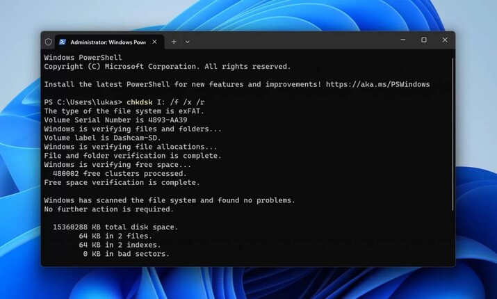 den Command ausführen