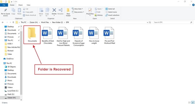 pasta foi recuperada