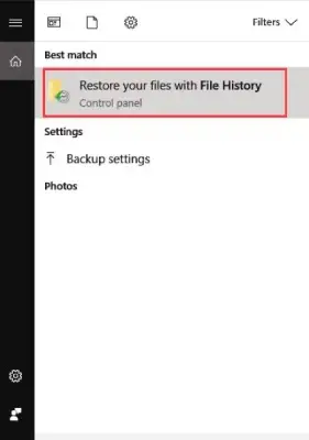 navigate to the files and folders