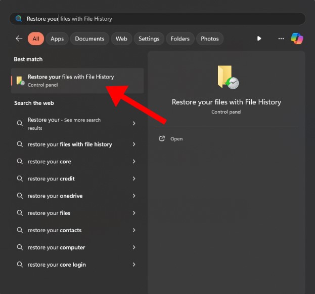 open the file history tool