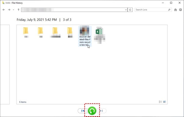 press the recycle icon