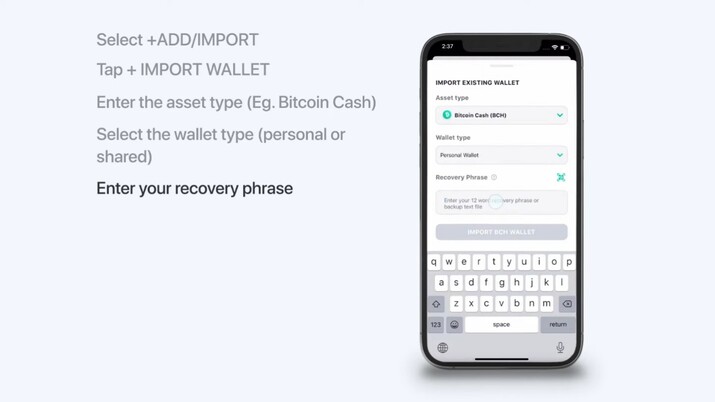 Bitcoin-Wallet aus 12-Word-Seed-Phrases wiederherstellen