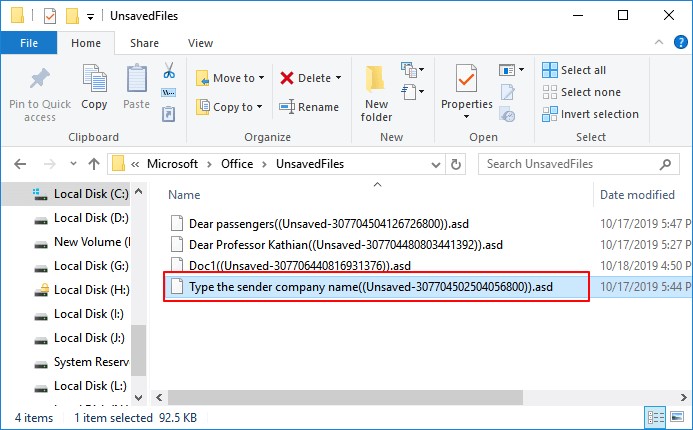 recuperação de arquivos temporários