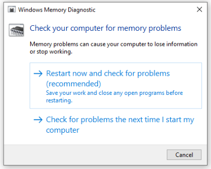 restart now and check for problems