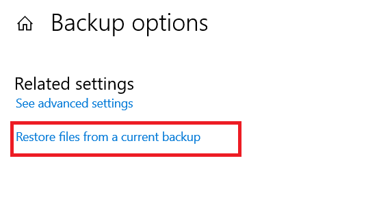 restore from current backup