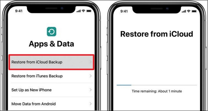 restore from iCloud 