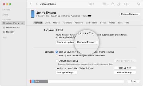 restore iphone