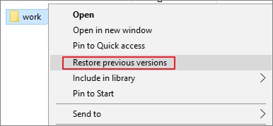restore previous version