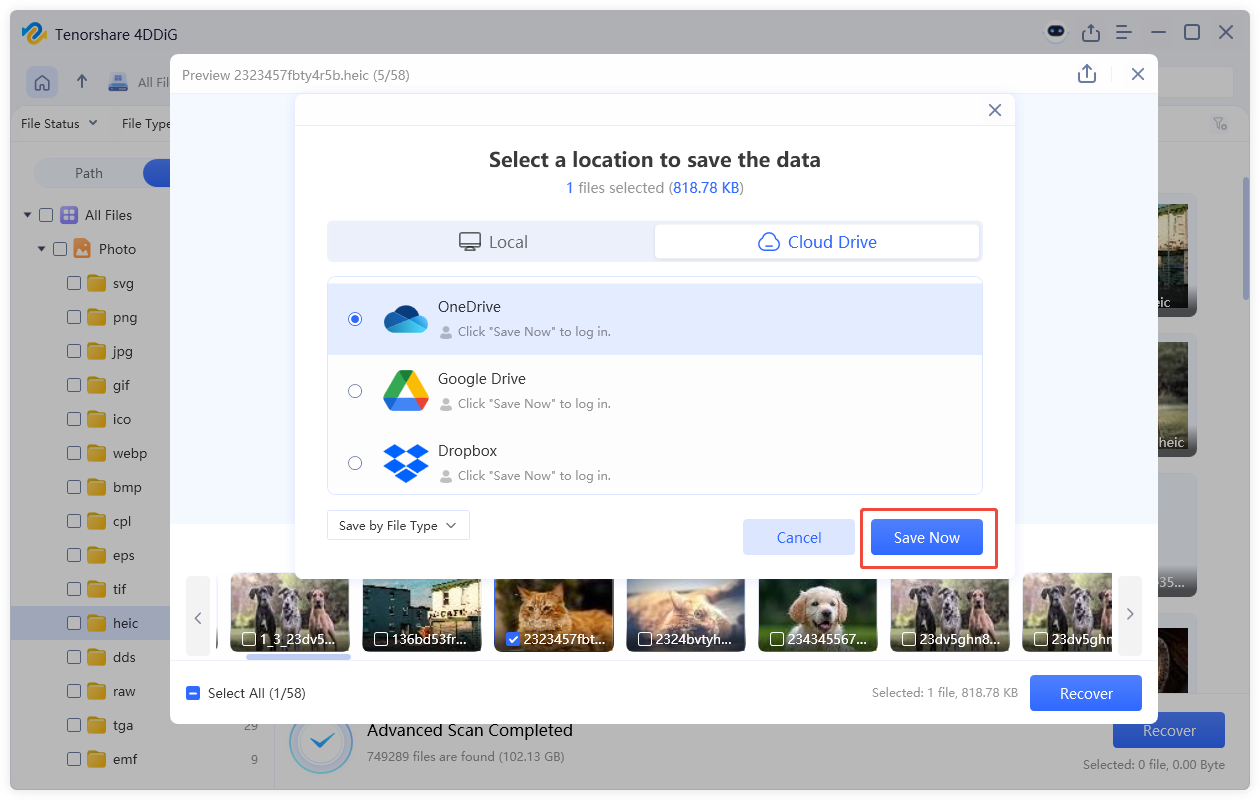 save the selected photos 4ddig