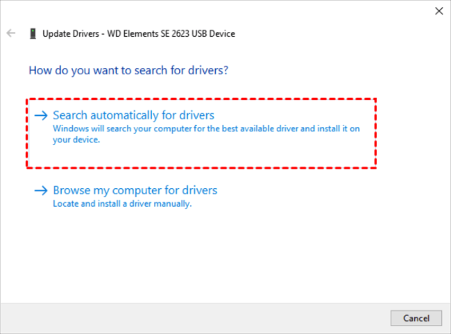 search automatically for drivers to update