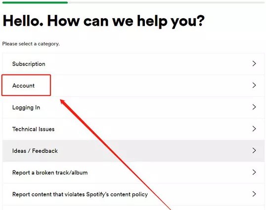 sélectionnez l'icône du compte