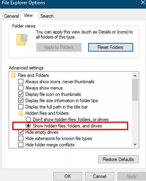 숨김 파일 표시