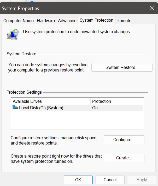 حماية النظام لتحديد استعادة النظام