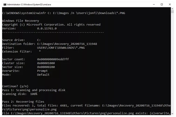 the windows file recovery