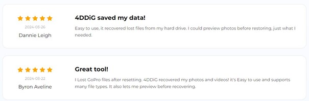 Users of 4DDiG Free Data Recovery have experienced