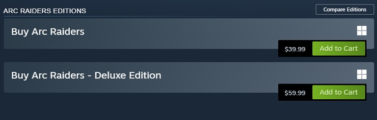 add arc raiders to cart