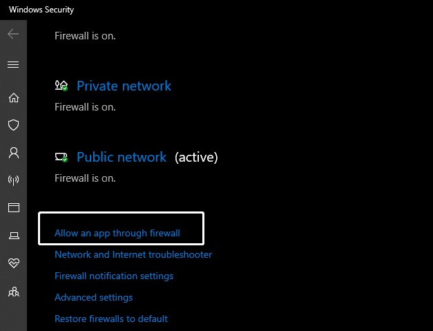allow app through firewall