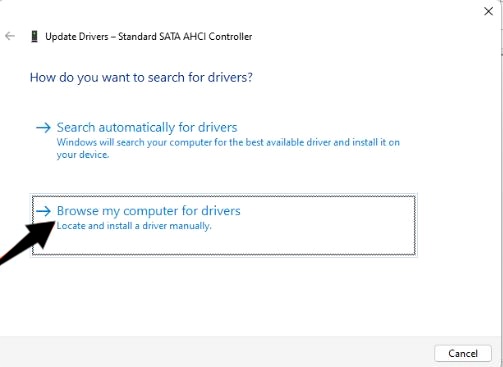browse my computer for drivers
