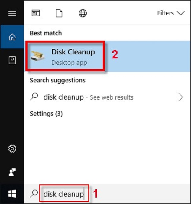 type disk cleanup