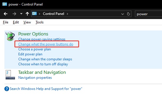 change what power buttons do