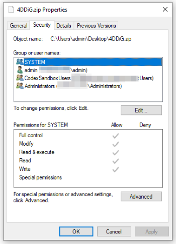 check archives permissions