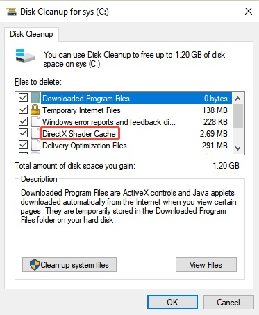check directx shader cache