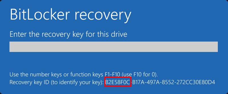 check for the bitlocker recovery key information