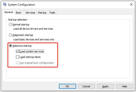 check the load system services