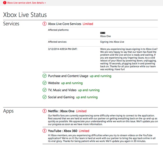 check xbox live status