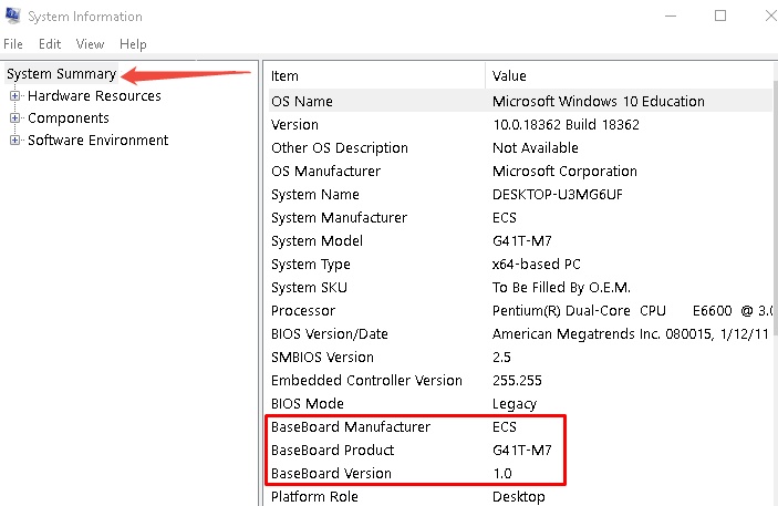check your motherboard name
