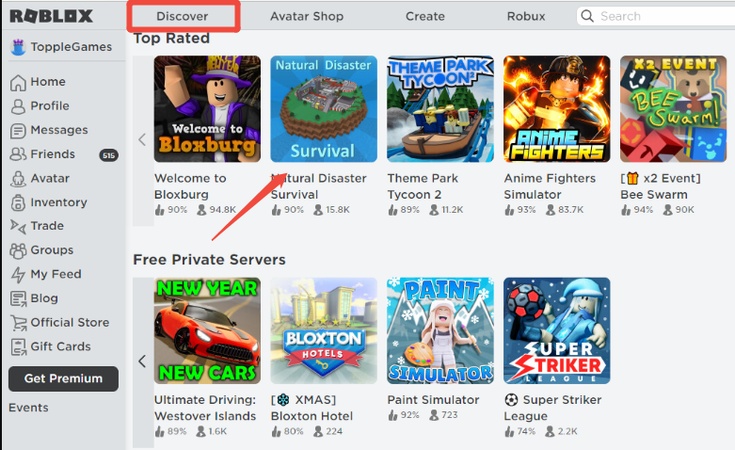 choose any game in roblox to play