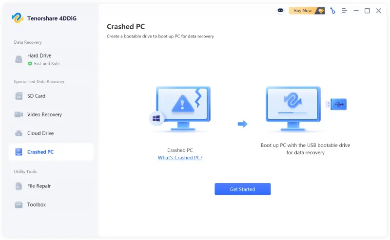 choose crashed pc from 4ddig
